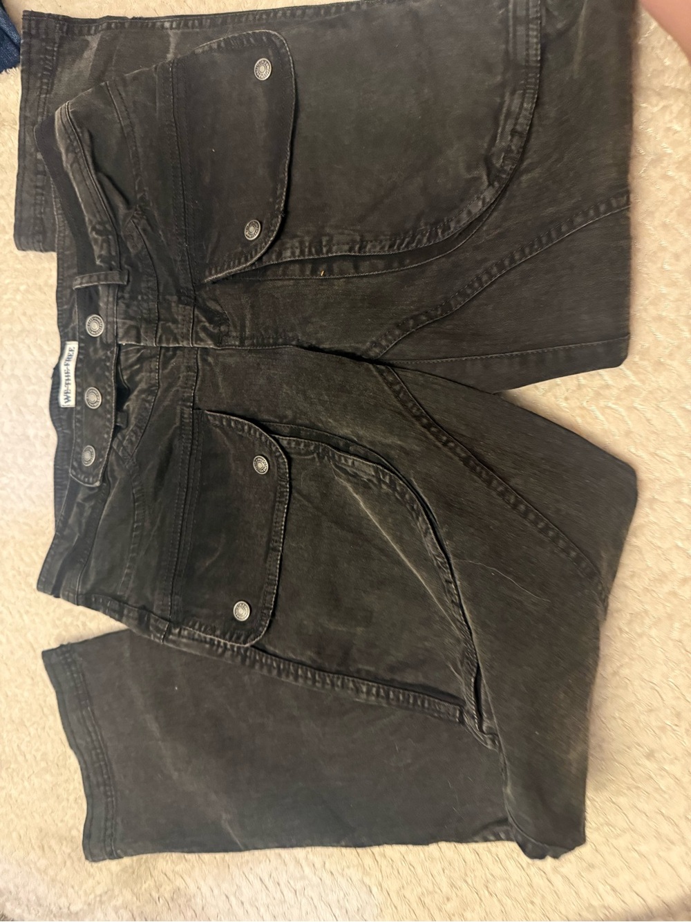 We The Free Black Relaxed Utility Pants with Front Flap Pockets